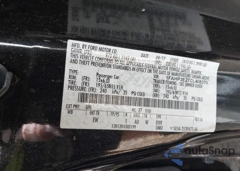 2012 Ford Focus S z USA, uszkodzony, nr VIN 1FAHP3E27CL408370